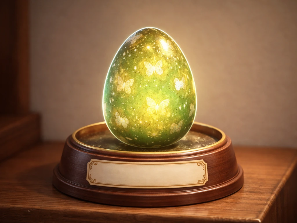 Close-up of a glowing in-game Bug Egg item displayed on a simple pet egg stand UI.