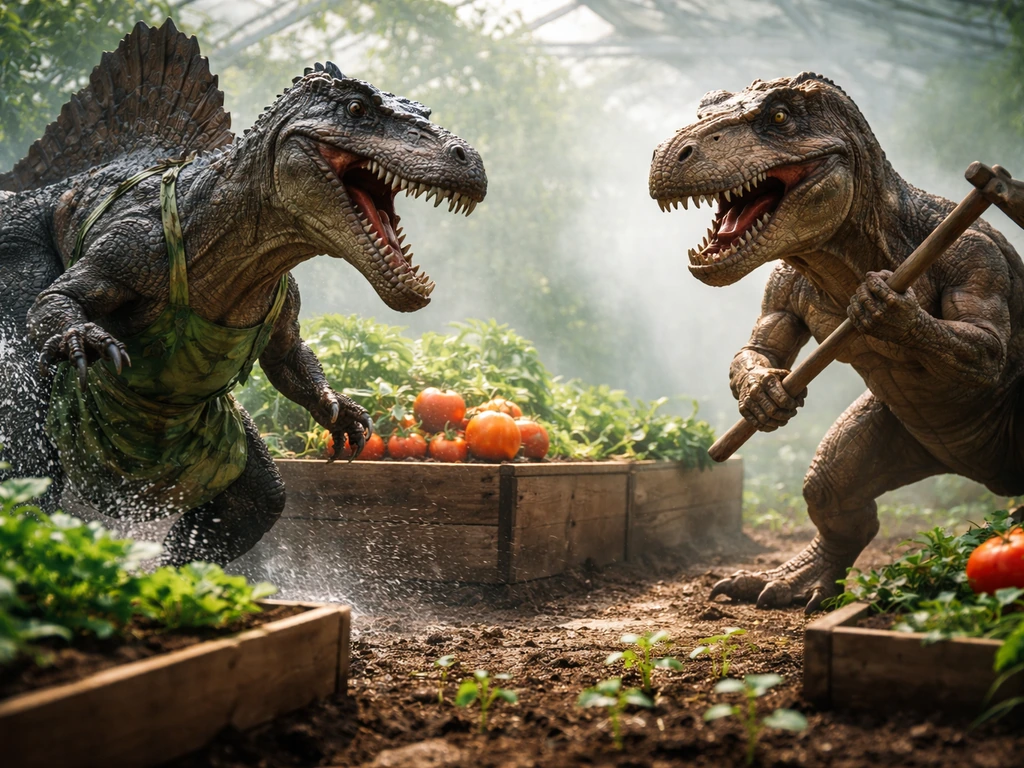 t-rex vs spinosaurus grow a garden